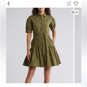 Derek Lam Crosby luma Olive Green Women's Dress